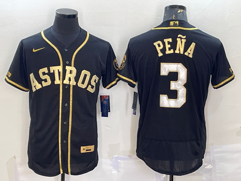 Men's Houston Astros Jeremy Pena #3 Black Team Jersey